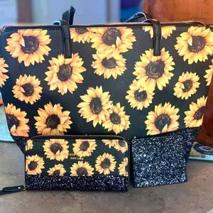 Kate Spade sunflower glitter purse